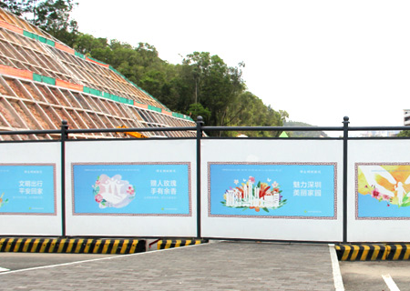 深圳C類(lèi)交委款圍擋安裝案例-深圳龍崗蛇嶺大道圍擋安裝效果圖